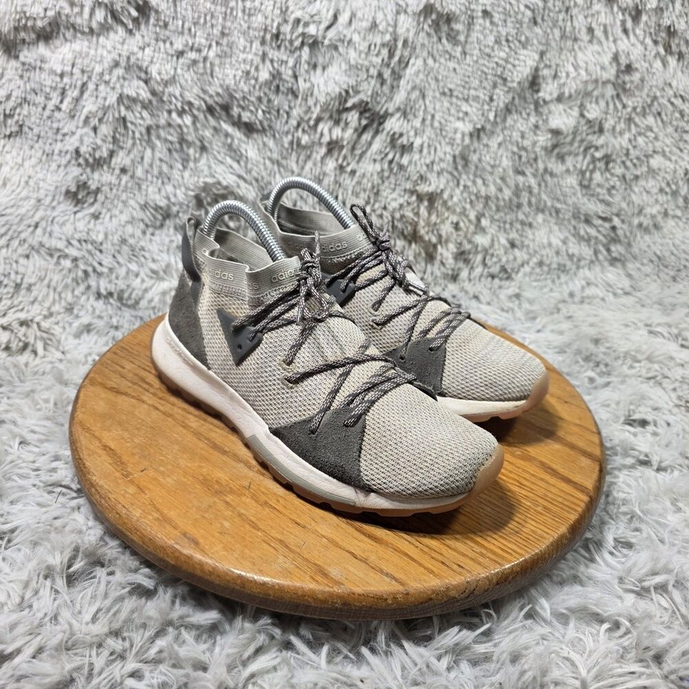 Adidas Quesa Running Sneakers Womens Sz 7.5 Gray Trail Cloudfoam Lace Up F34616